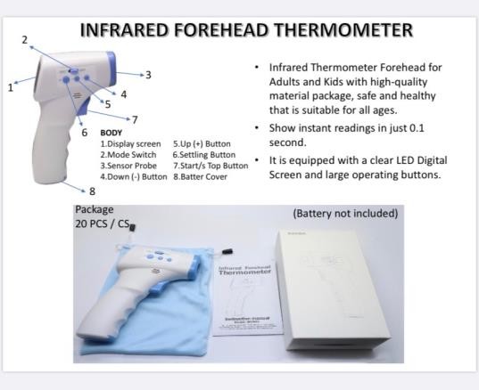 MD1907 Infrared Forehead Thermometer